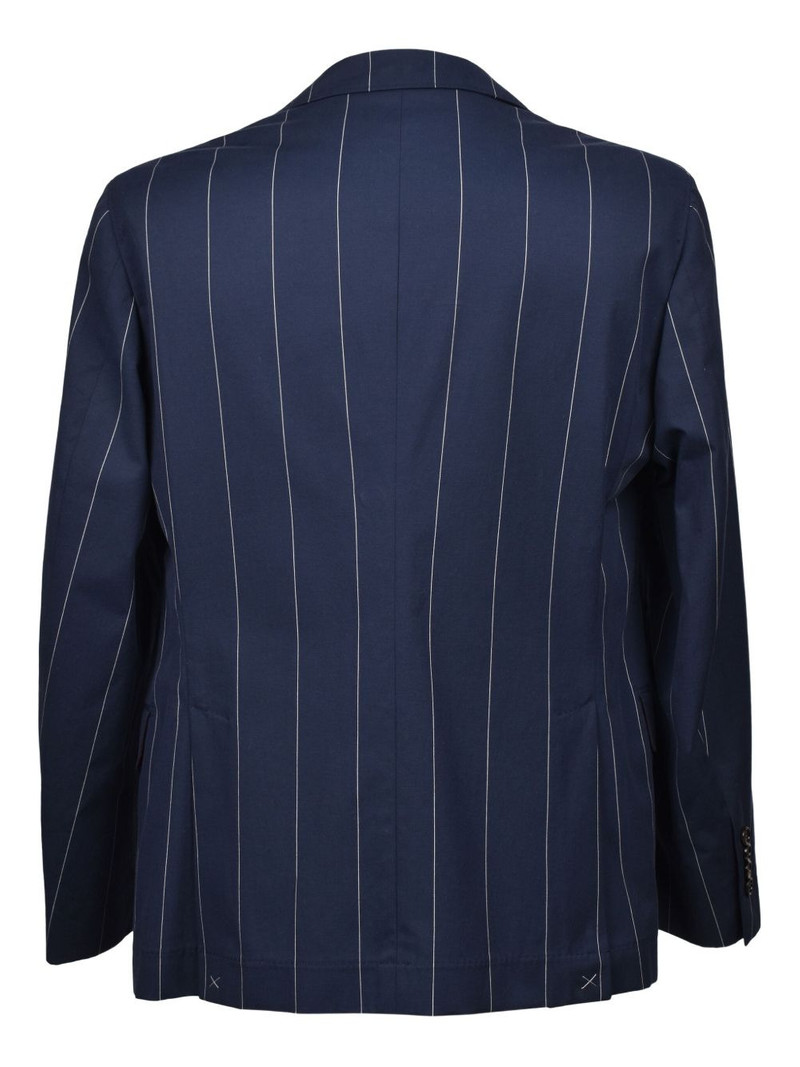 Brunello Cucinelli pinstriped buttoned blazer outlook
