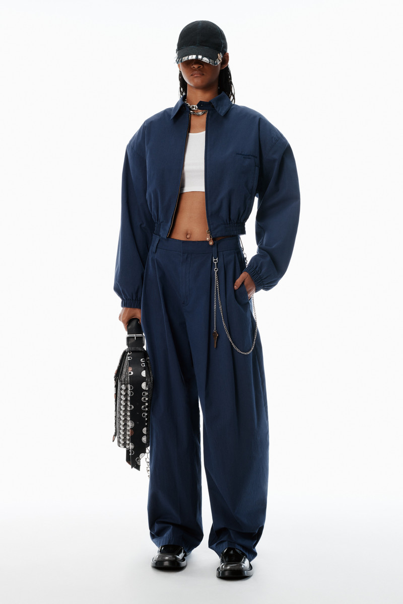 Alexander Wang Blue Cotton-Blend Balloon-Leg Pants outlook