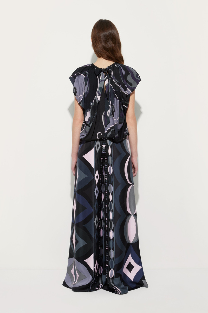 COLLANE PRINT SILK PALAZZO PANTS 4