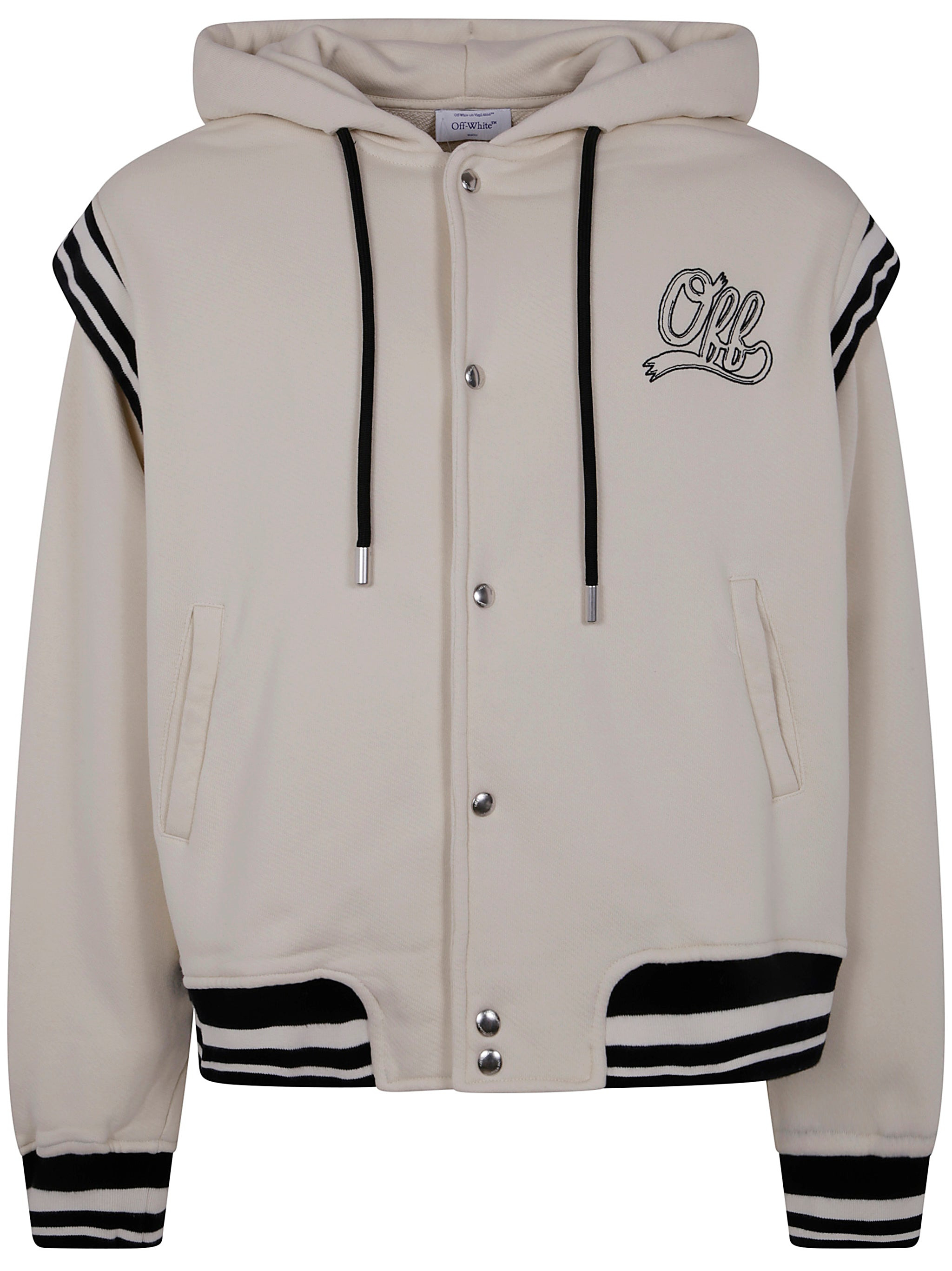 Off White Men Off Fleece Varsity Hoodie - 5
