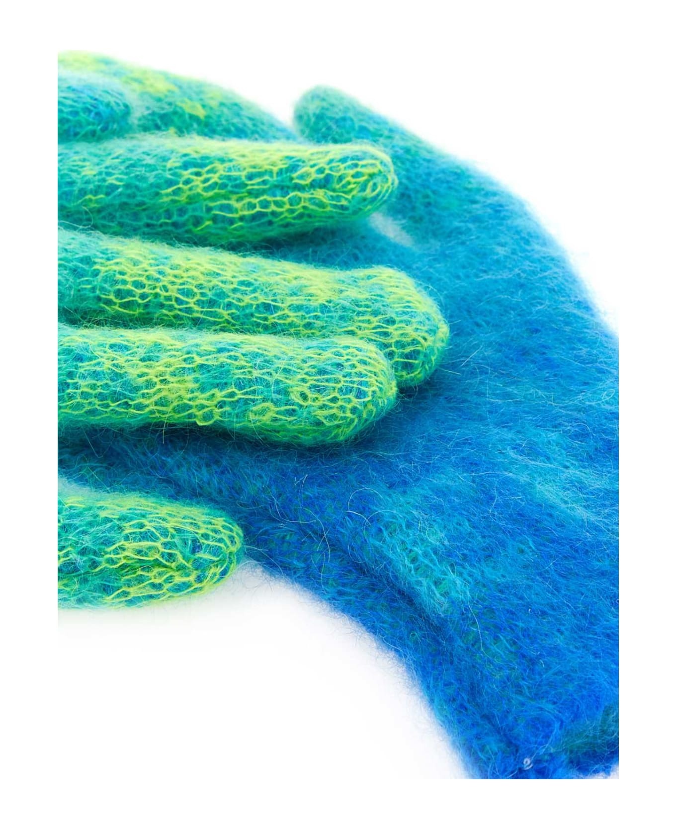 Multicolor Mohair Blend Gloves - 1