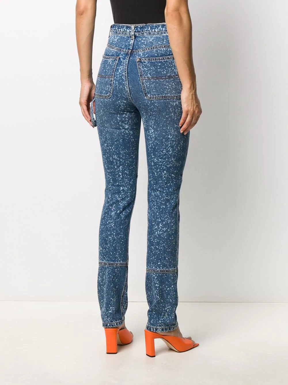 paint-splattered slim-fit jeans - 4