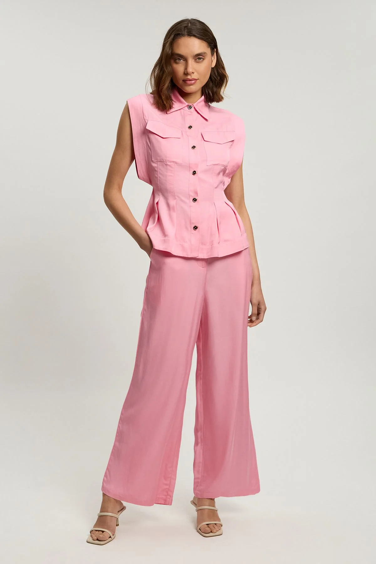 Premium Viscose Linen Woven Straight Leg Trouser - 1