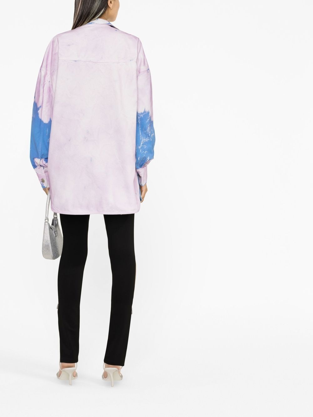 oversized bleached-effect shirt jacket - 3