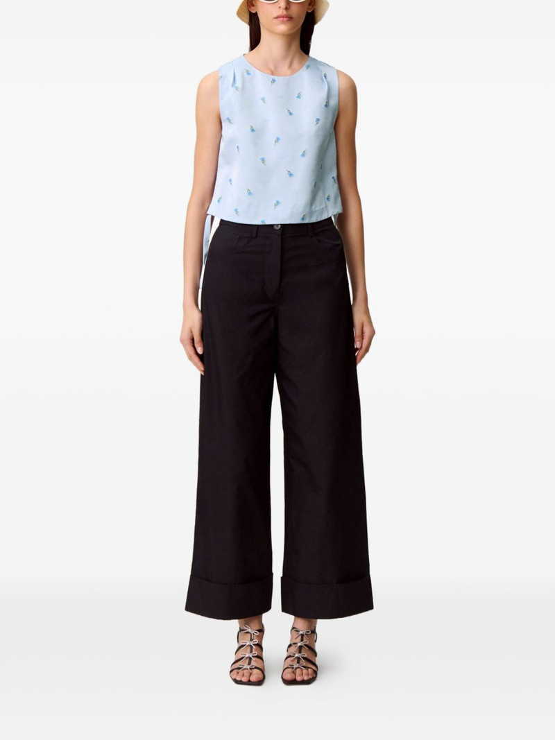 Claudie Pierlot floral-pattern tie-side top outlook