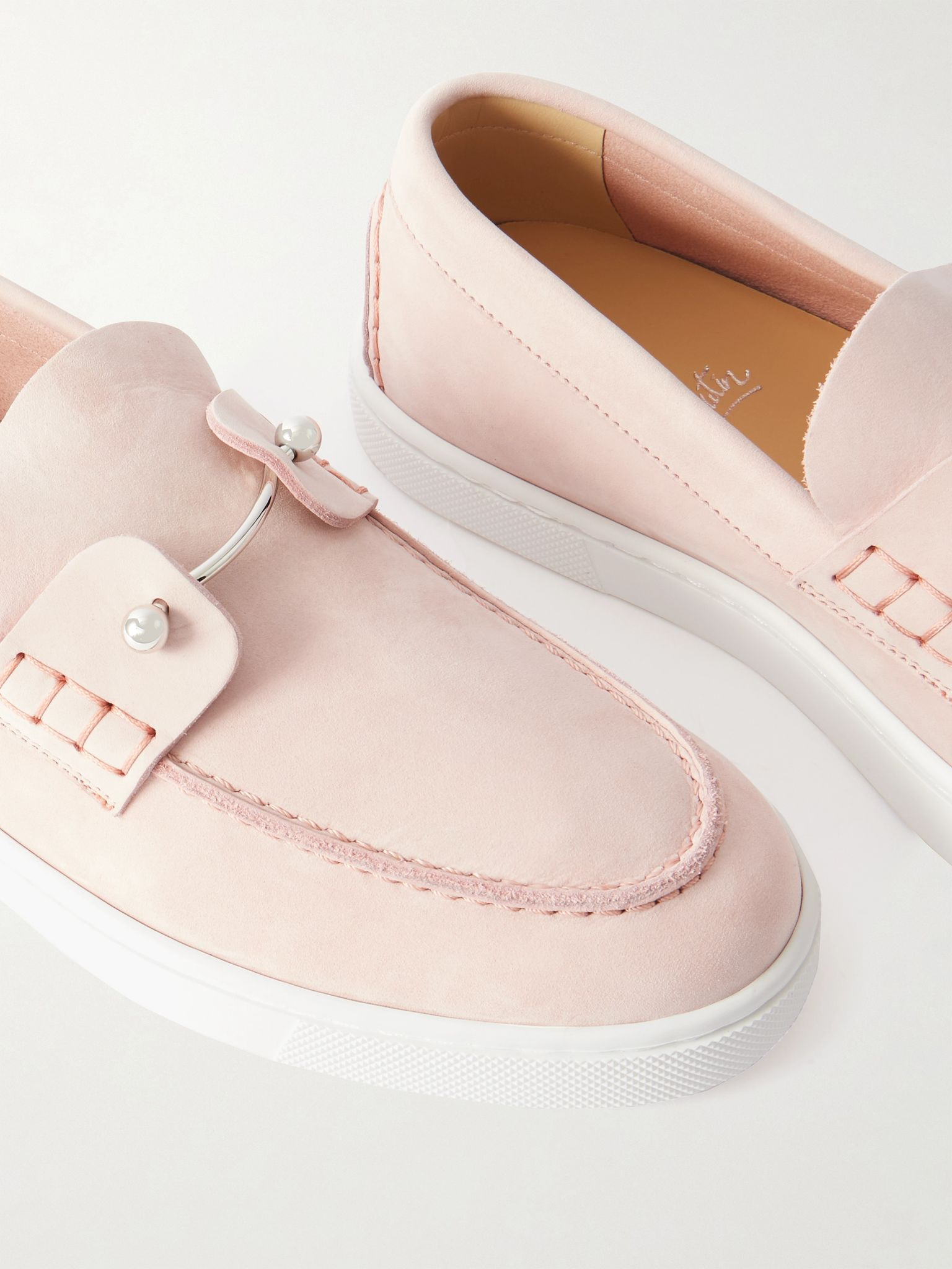 Chambeliboat suede loafers Baby pink - 4
