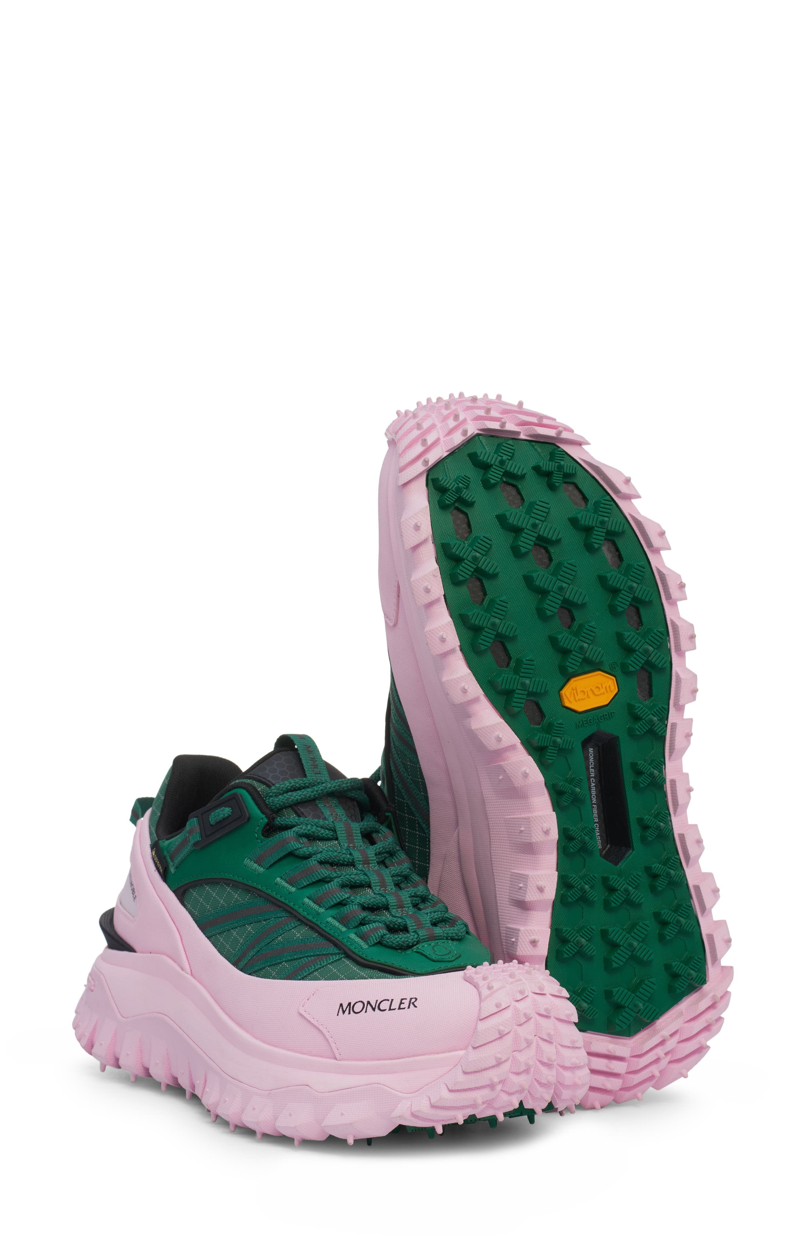 Moncler Trailgrip Gore-Tex® Waterproof Low Top Sneaker in Green/Pink at Nordstrom - 7