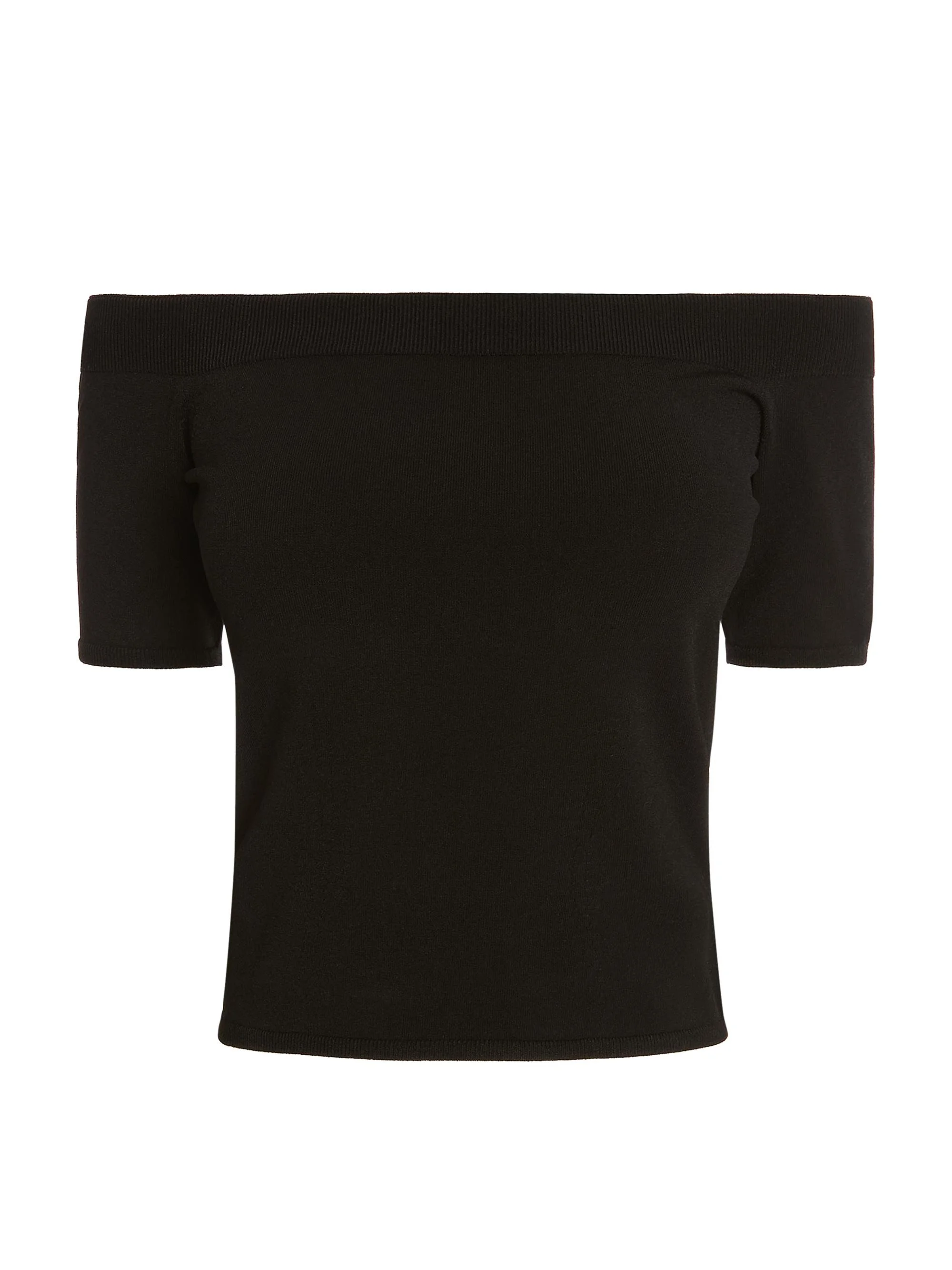 Women's Off-The-Shoulder Knit Top - Black - 1