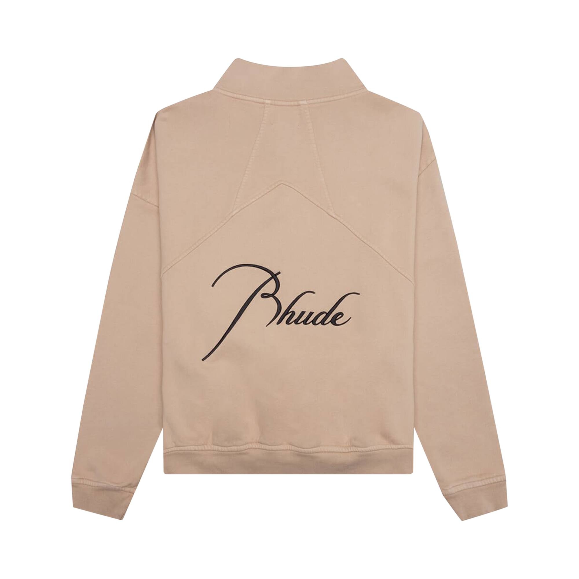 Rhude Logo Embroidered High Neck Sweatshirt 'Sand' - 2