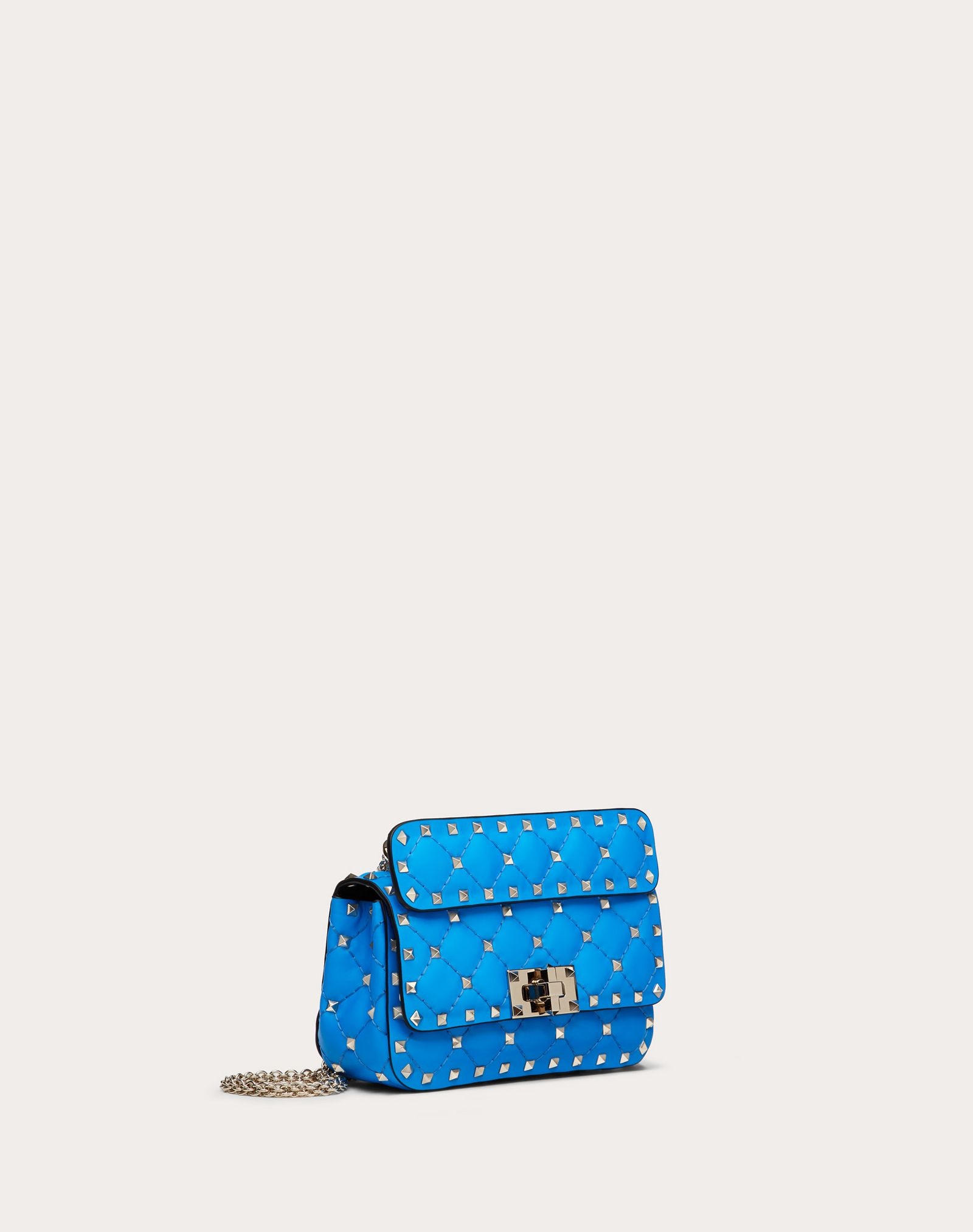 Mini Rockstud Spike fluo calfskin leather bag - 2