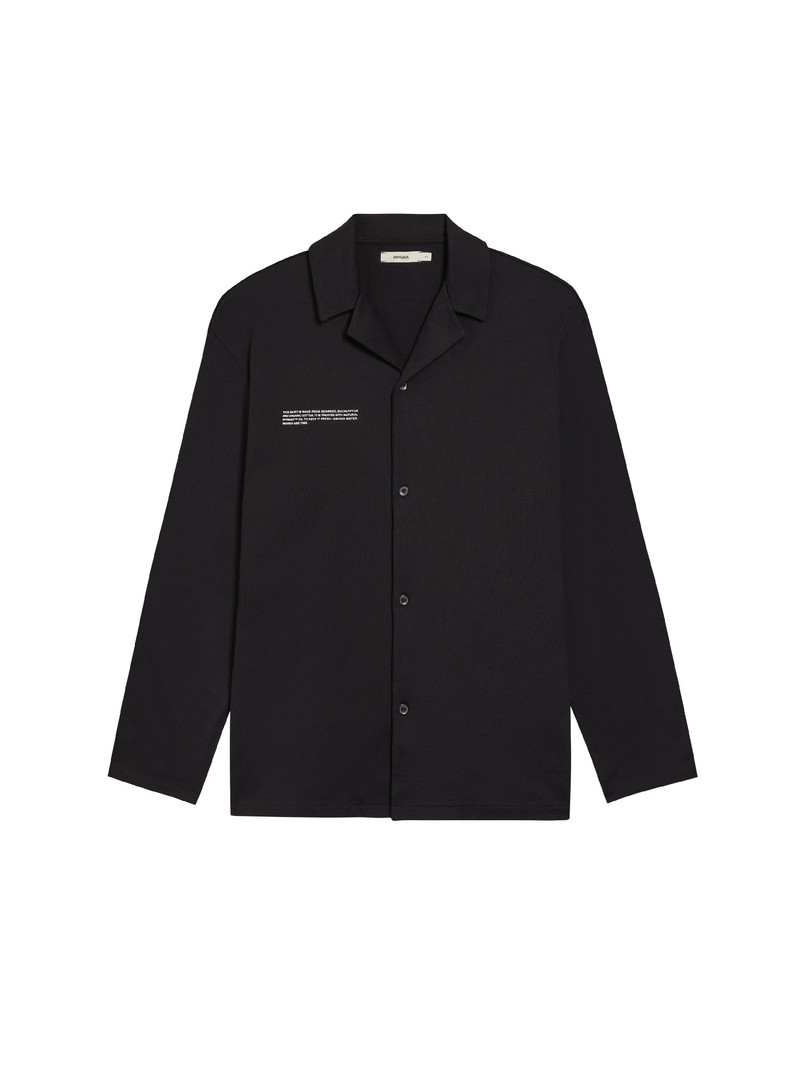 Mens Organic Cotton Pajama Shirt with C-FIBER™ - Black 1