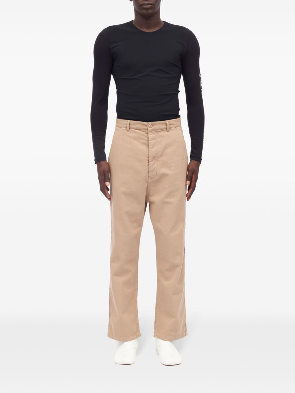 straight-leg cotton trousers - 2