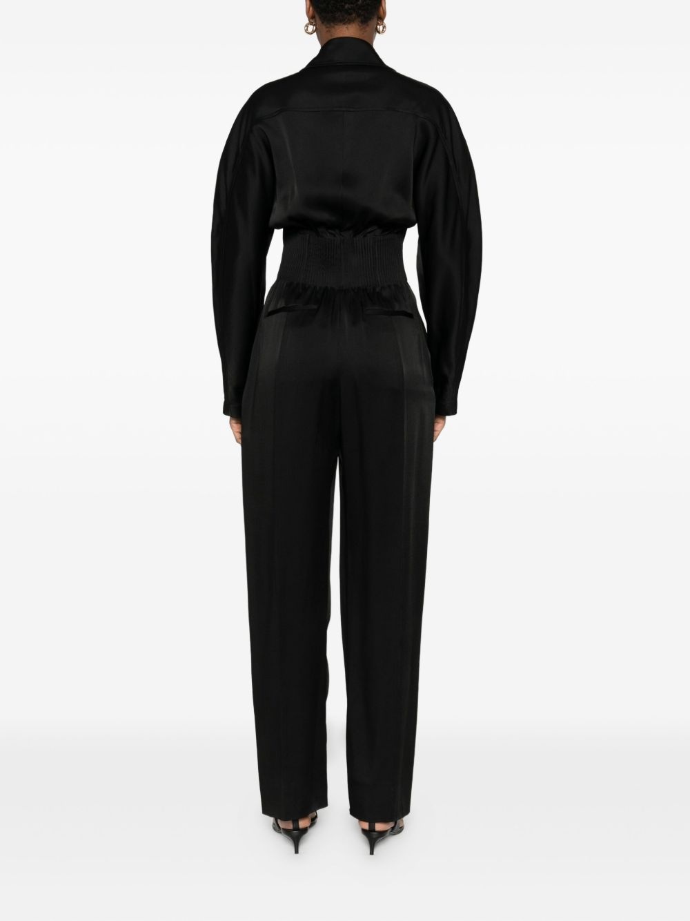 pleated cinched jumpsuit - 4