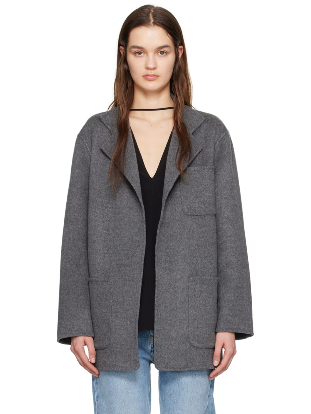 Gray Patch Pocket Jacket - 1