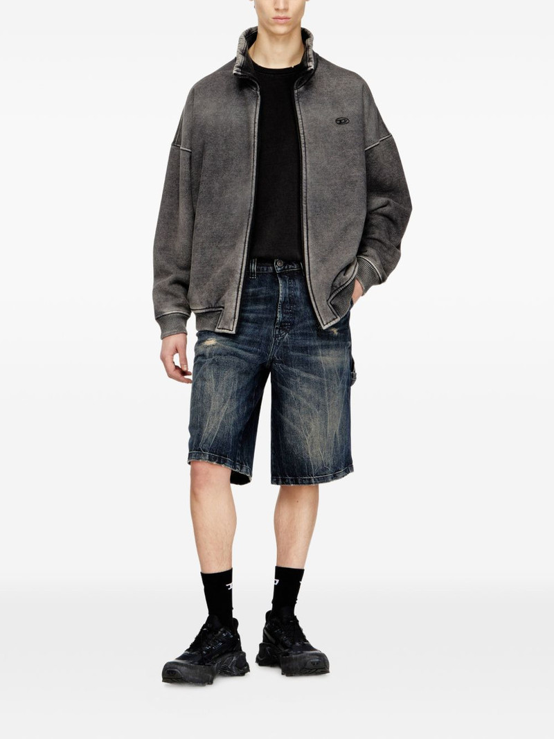 Diesel button-fastening denim cargo shorts outlook