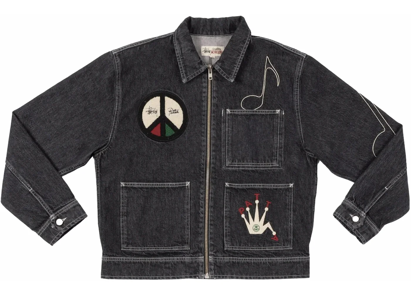 Stussy x Patta Zip Work Jacket Black - 1