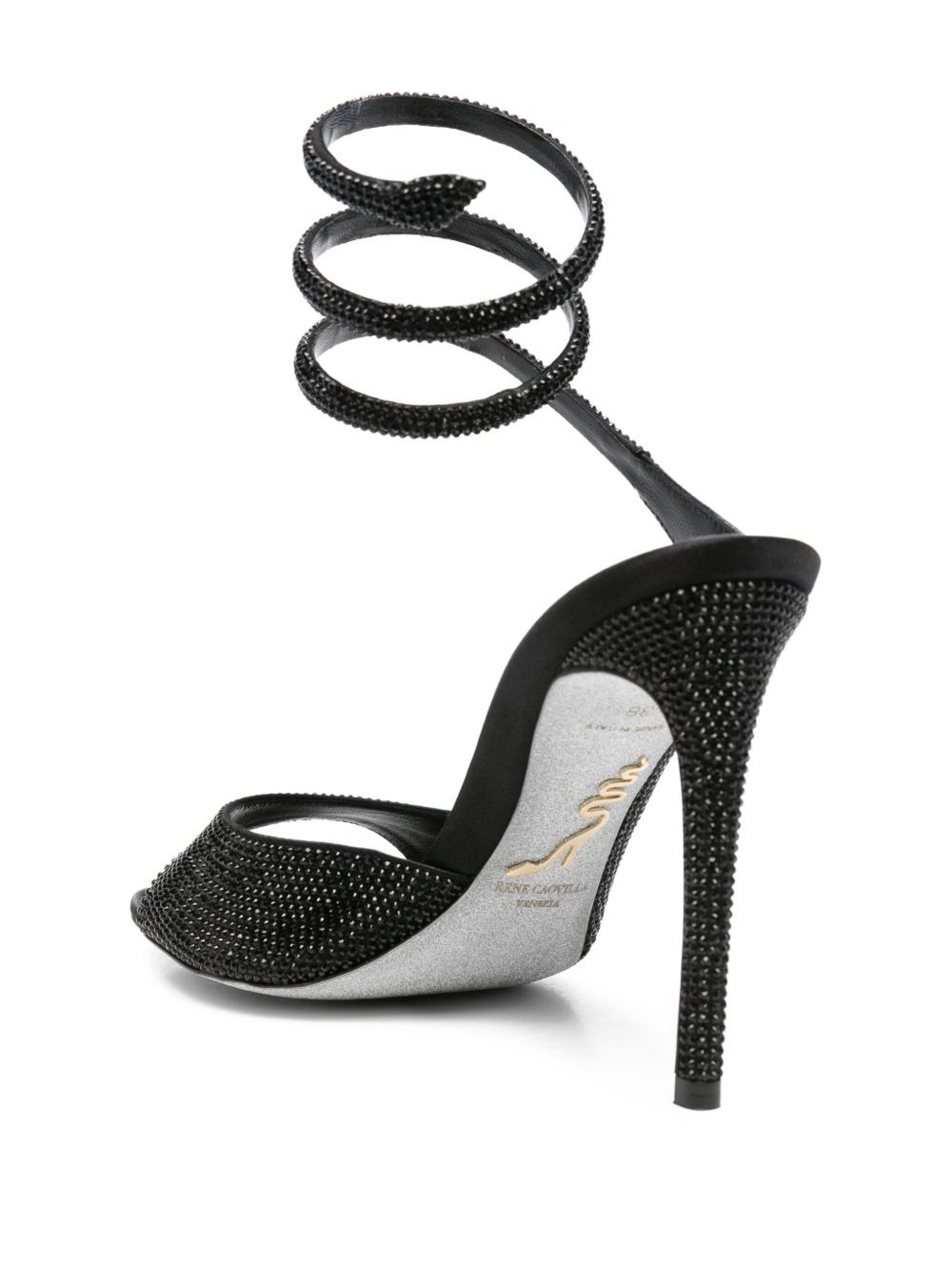 105mm crystal-embellished spiral-wrap sandals - 3