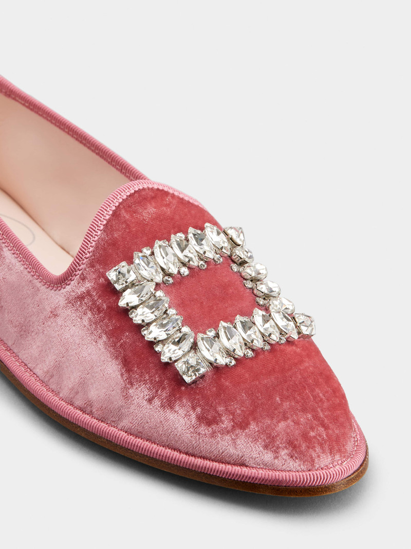Babby Viv' Strass Embroidered Buckle Slippers in Velvet 3