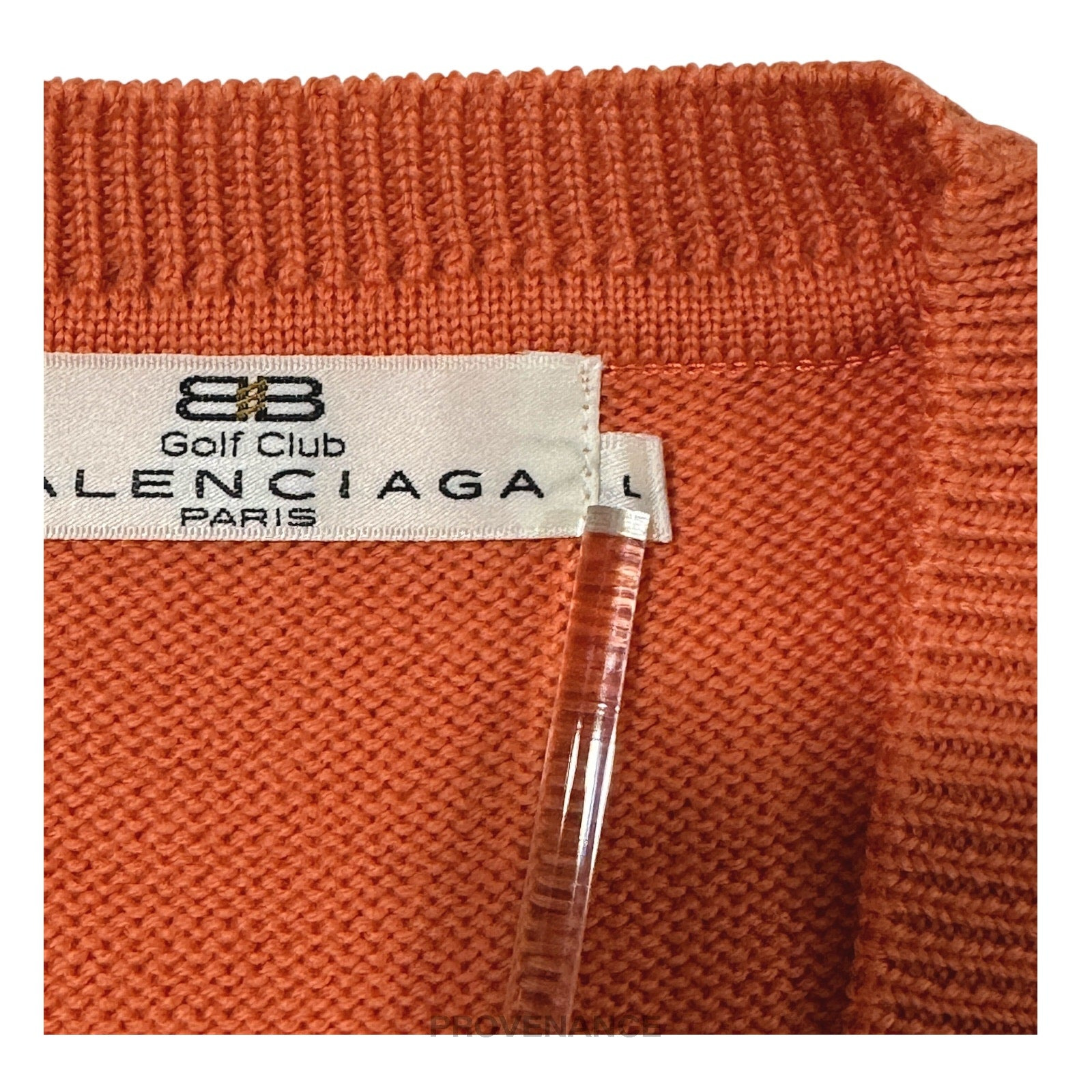 Balenciaga BB Logo Wool Sweater Vest - Orange/White L - 5