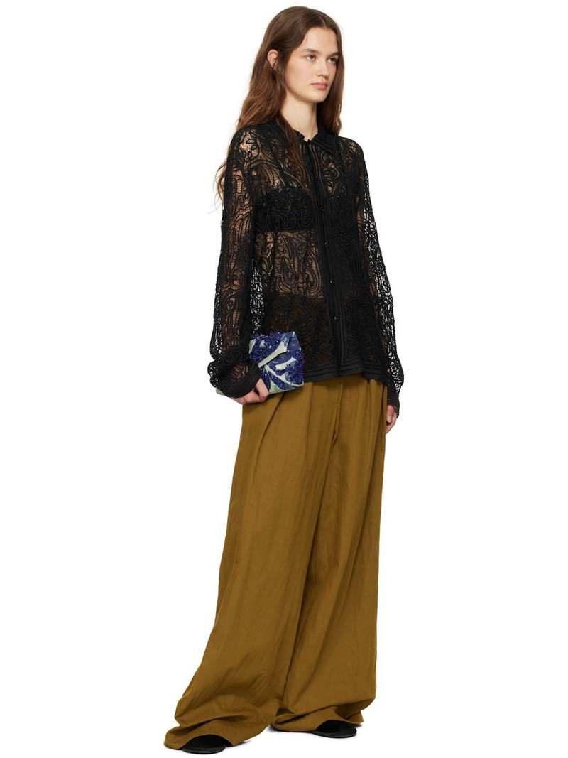 BODE Black Blooming Threadwork Shirt outlook