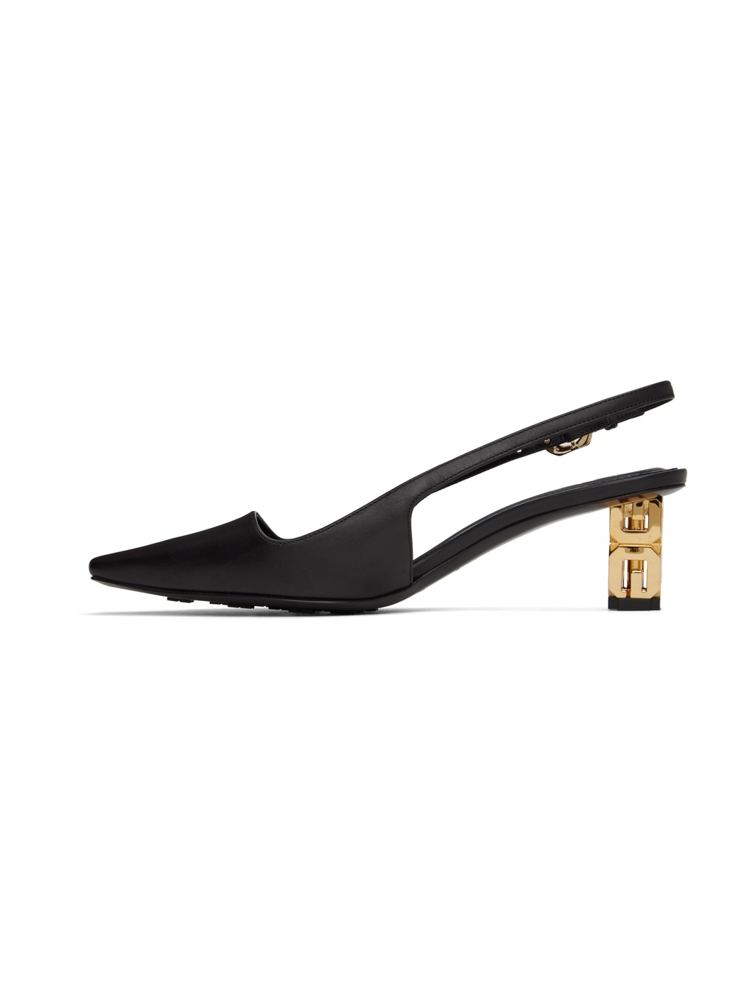 G CUBE SLINGBACK PUMPS IN LEATHER - 3