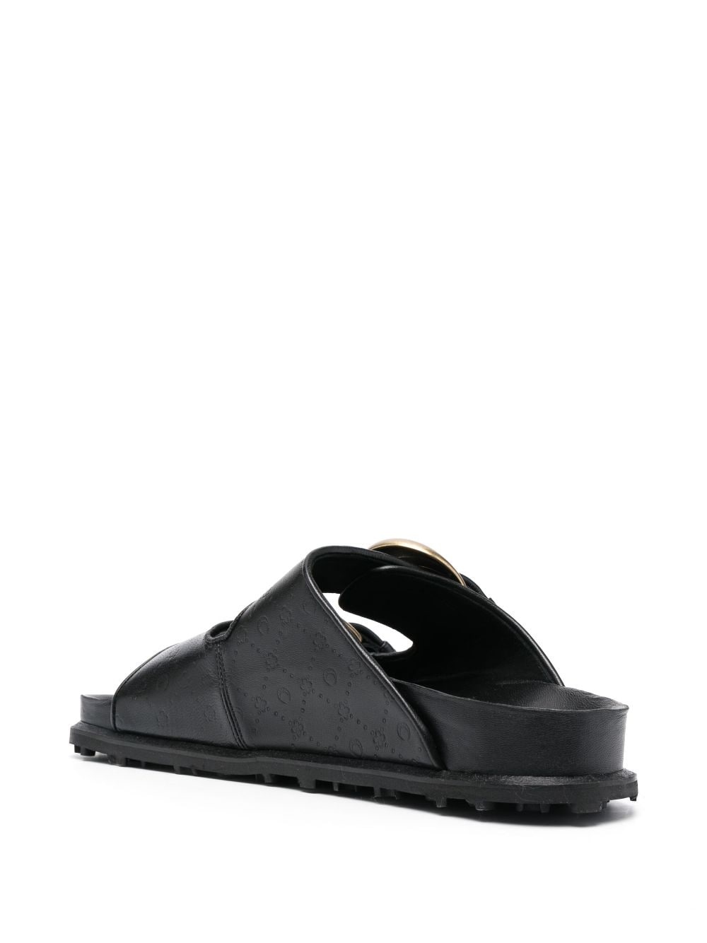 logo-debossed leather sandals - 3