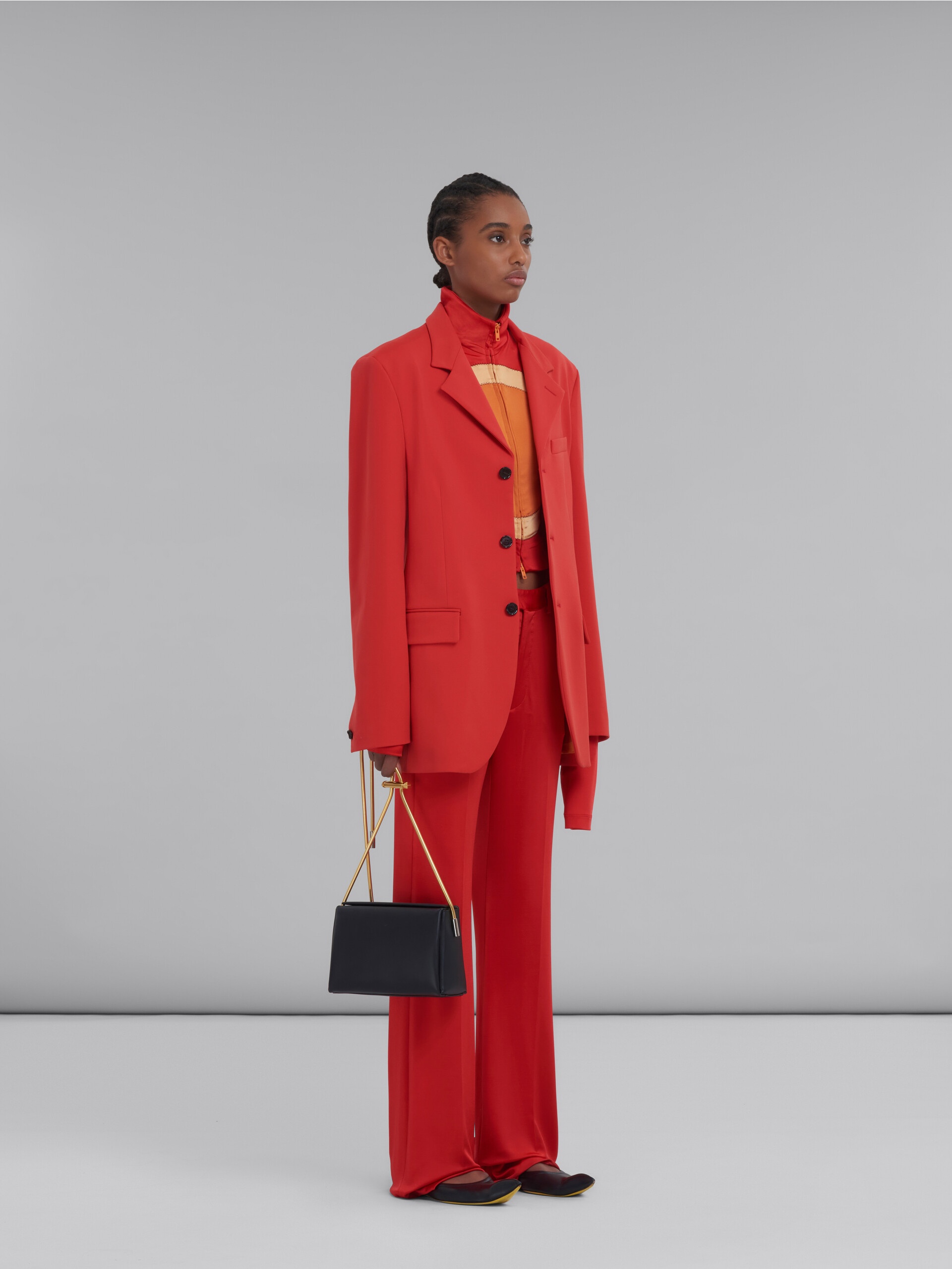 RED SINGLE-BREASTED JERSEY BLAZER - 6
