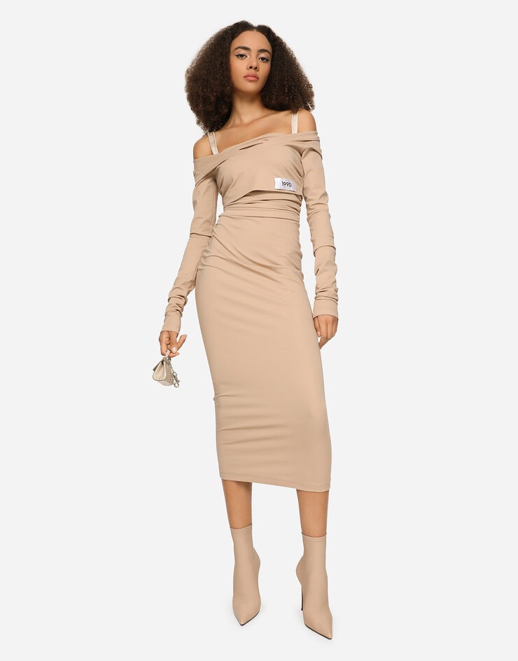 Jersey Milano rib calf-length dress - 5