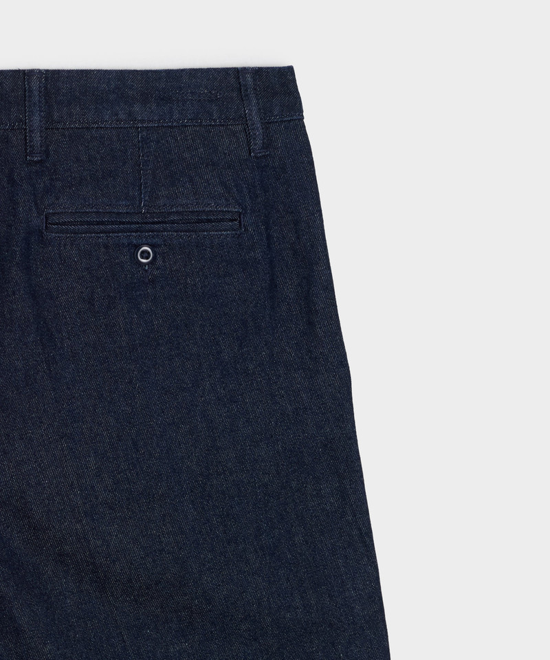 Relaxed Creased Denim Chino in Indigo 7
