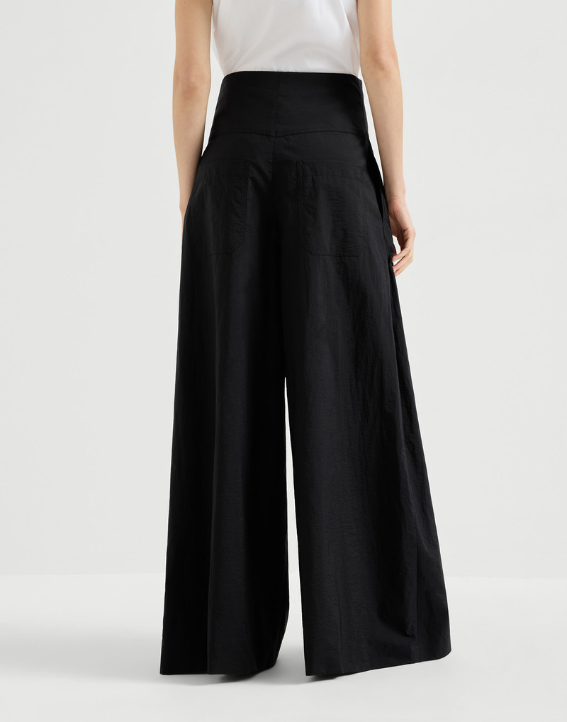 Brunello Cucinelli Techno cotton poplin maxi trousers outlook