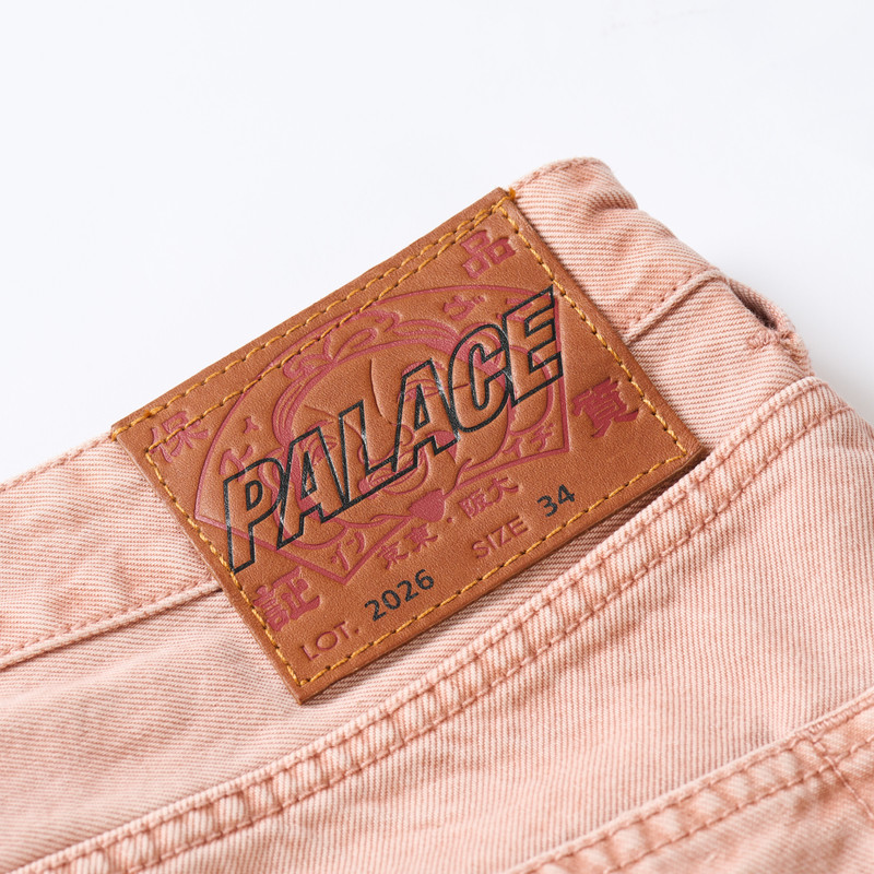 PALACE EVISU LONG DENIM SHORT PINK WASH 4