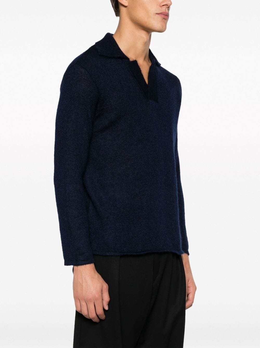 textured mohair-blend polo short - 3