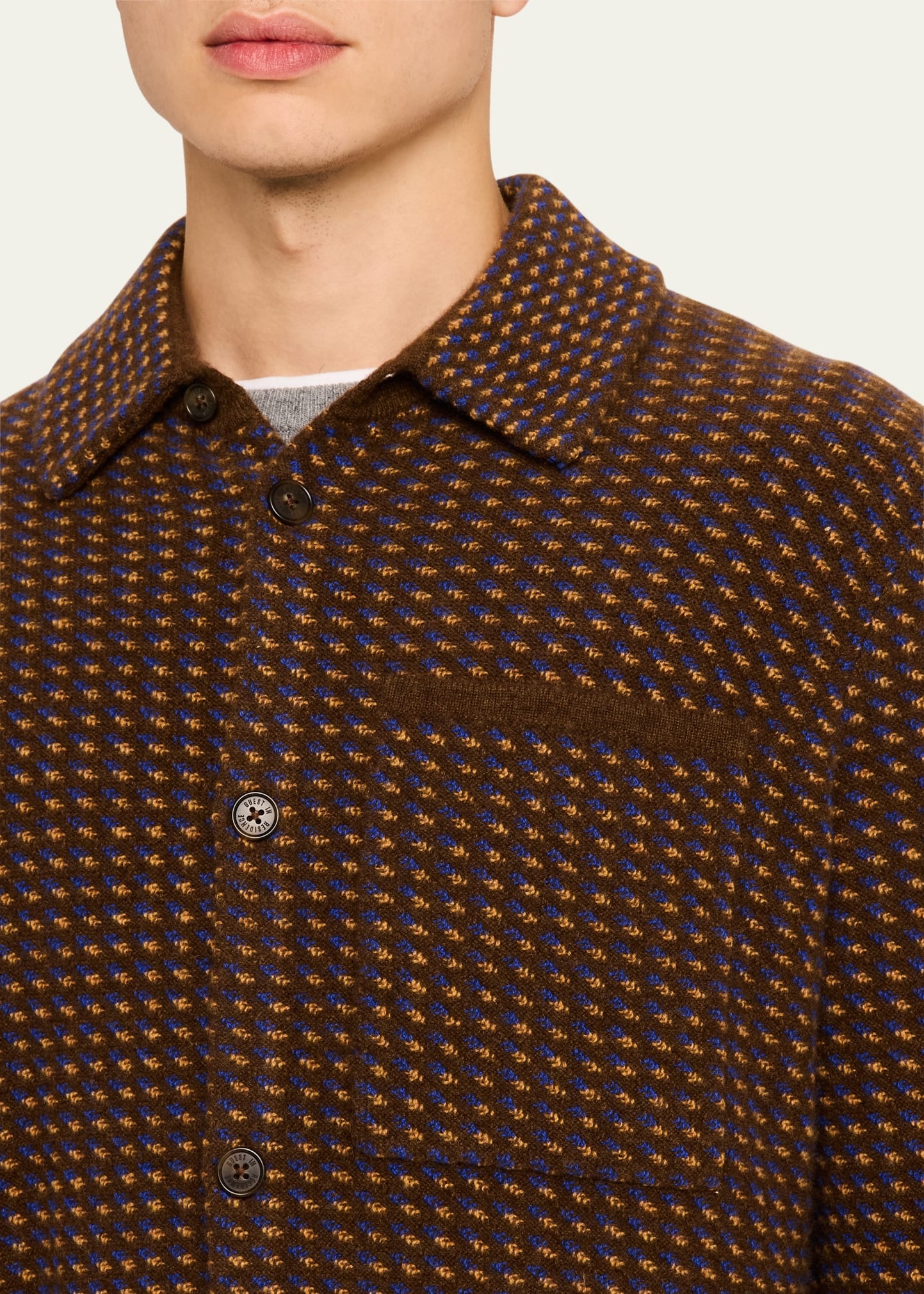 Men's Cashmere Tweed Work Shirt - 5