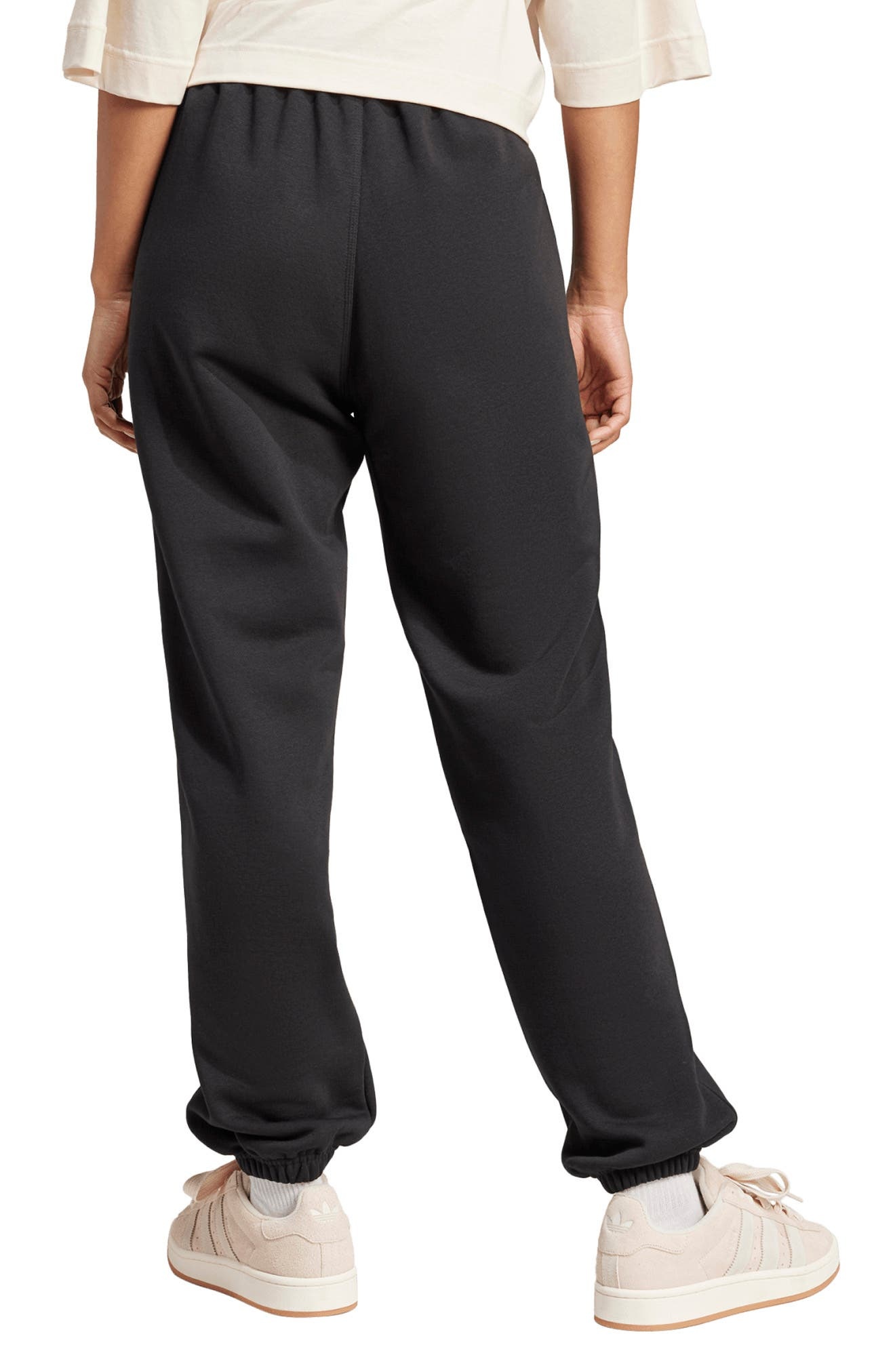 adidas Essentials Trefoil Lifestyle Fleece Sweatpants in Black at Nordstrom - 2