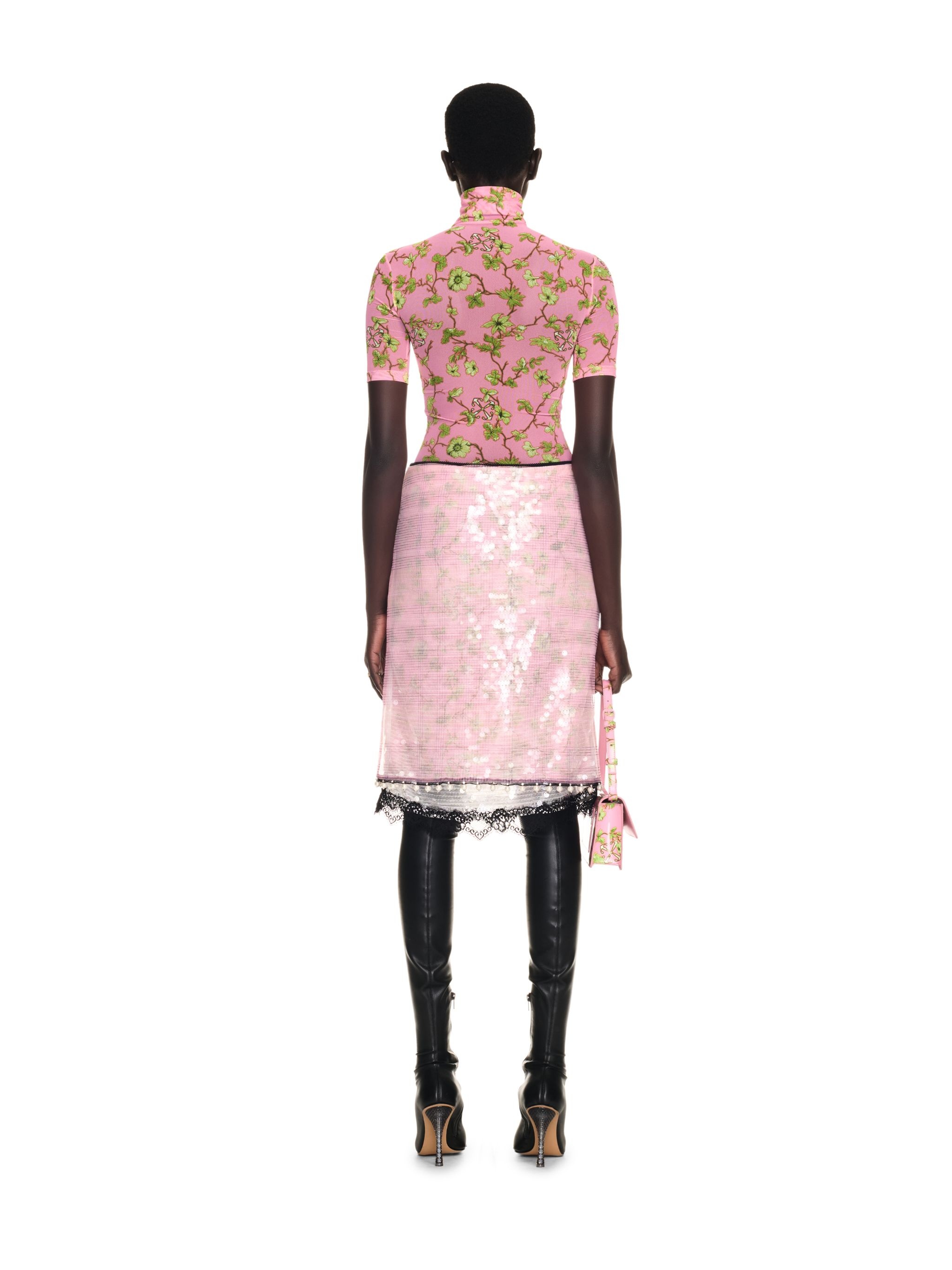 Pink Ramage Tulle S/s Turtlenek - 4