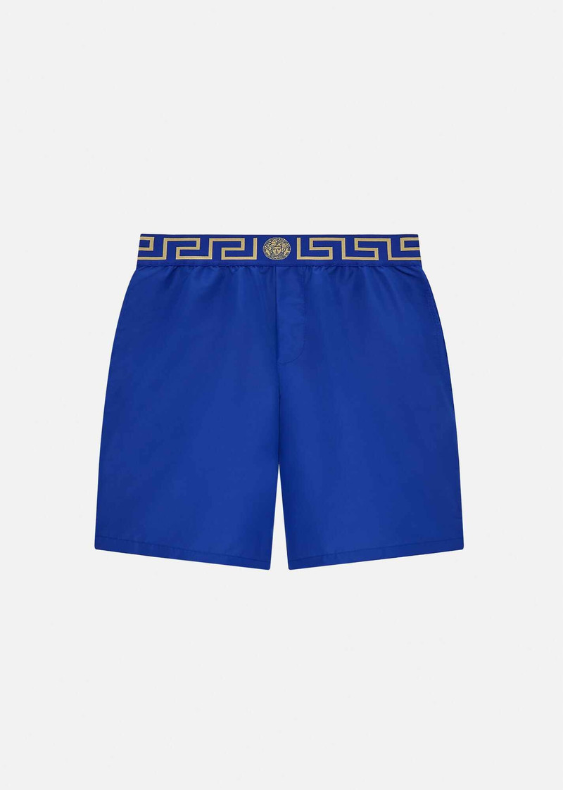 Mid-length Greca Border Swim Shorts 1