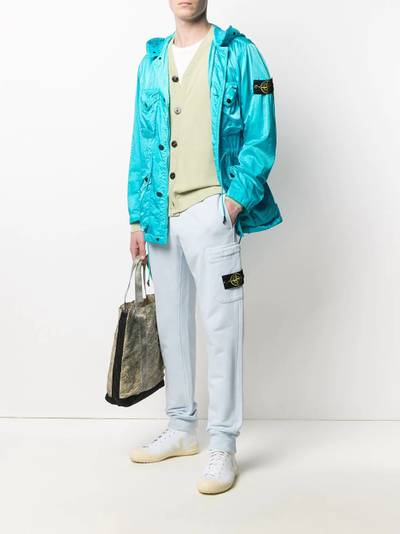 Stone Island logo-patch hooded lightweight jacket outlook