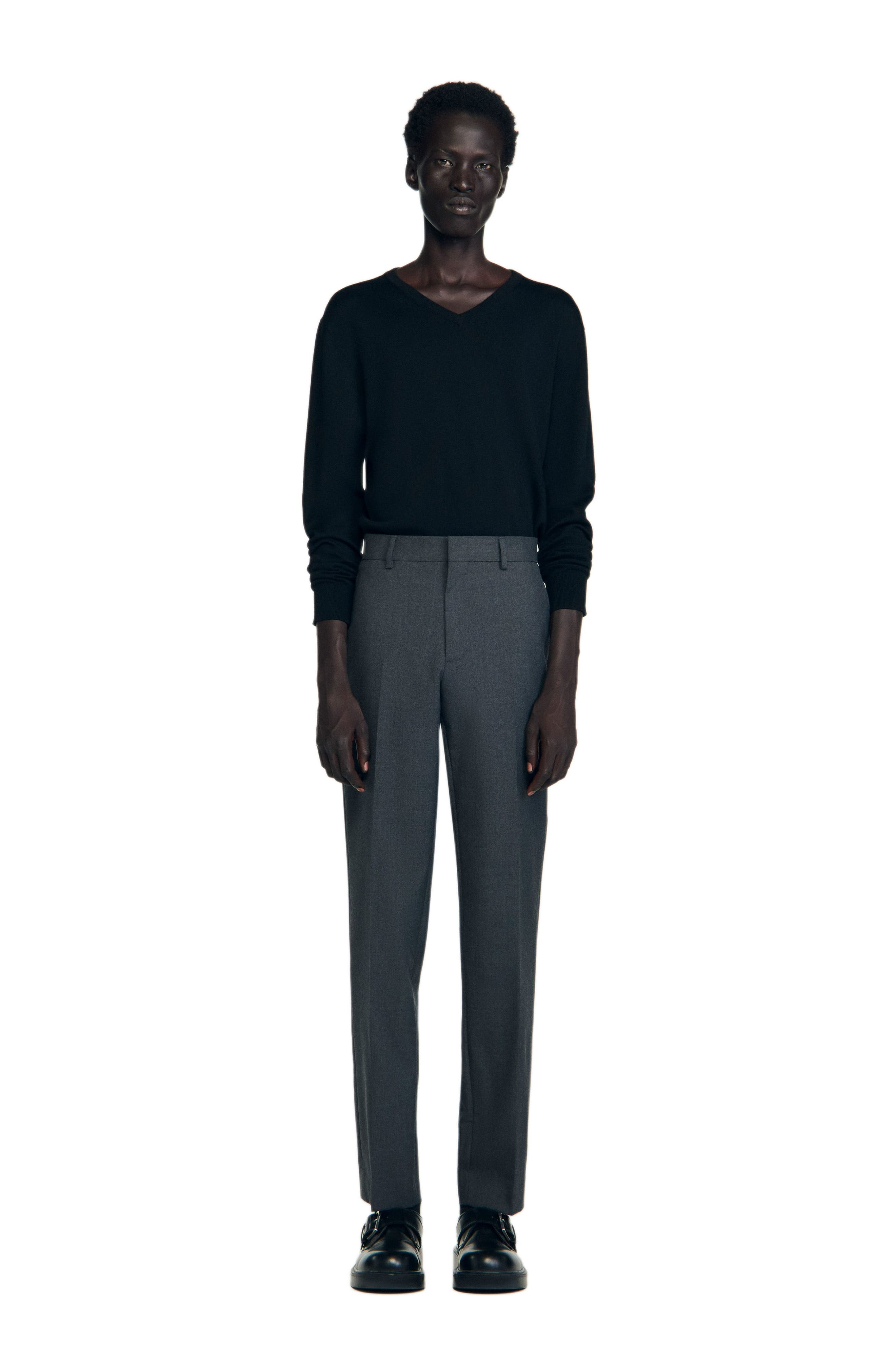 SANDRO Wool suit trousers in Heather Charcoal at Nordstrom - 1