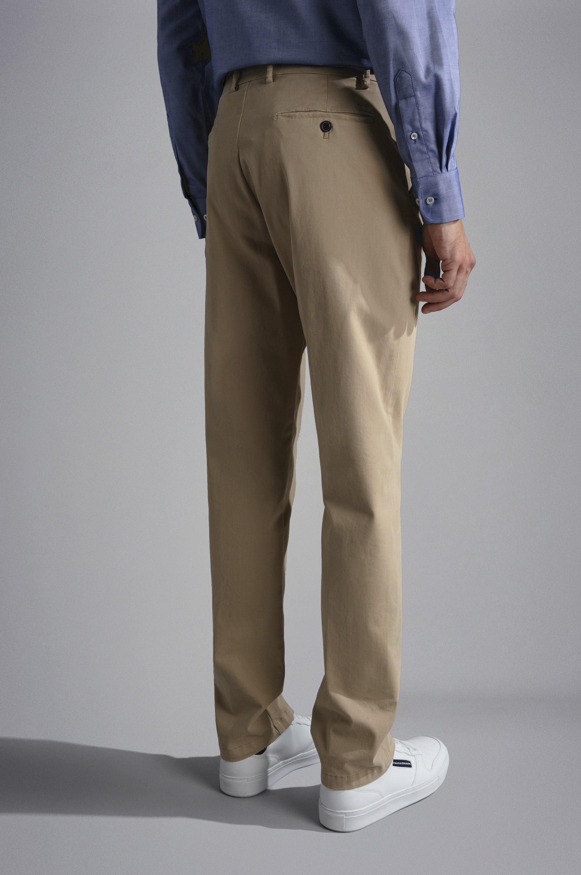 STRETCH COTTON REGULAR CHINO TROUSERS - 3