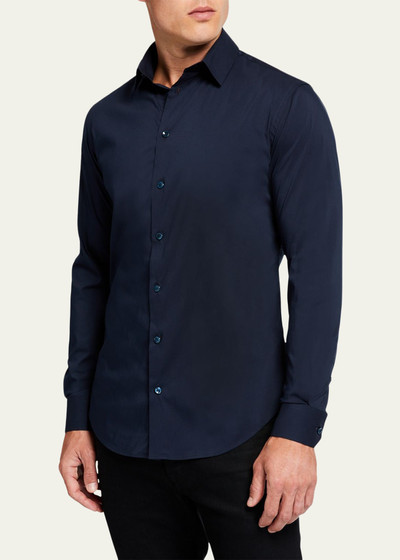 GIORGIO ARMANI Men's Basic Sport Shirt, Navy outlook