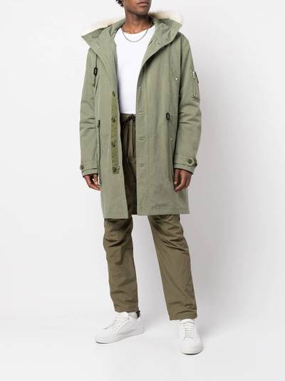 John Elliott button-up fur-trimmed coat outlook