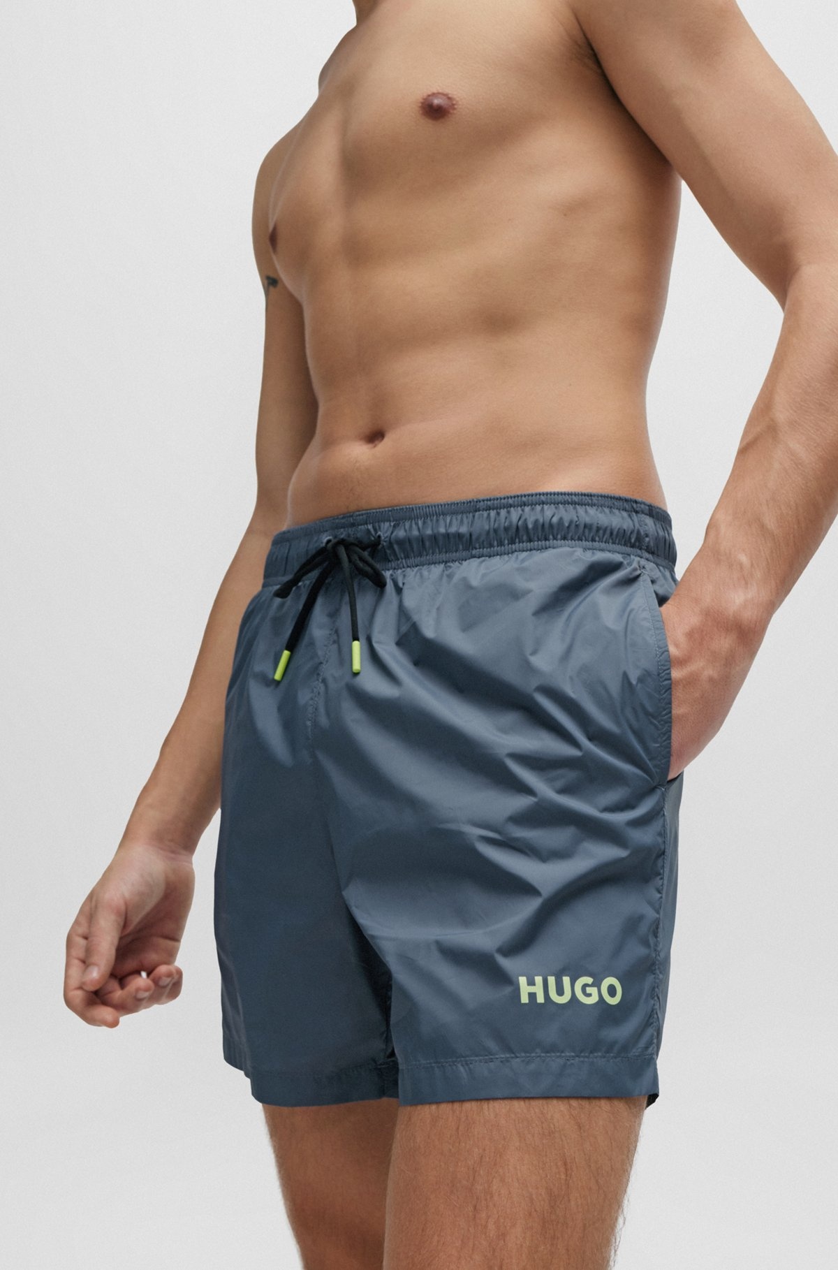 FULLY LINED SWIM SHORTS WITH LOGO PRINT - 3