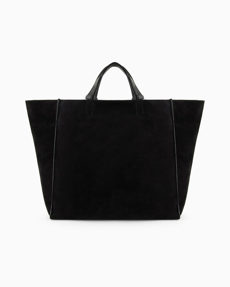 Suede and leather shopper bag 3