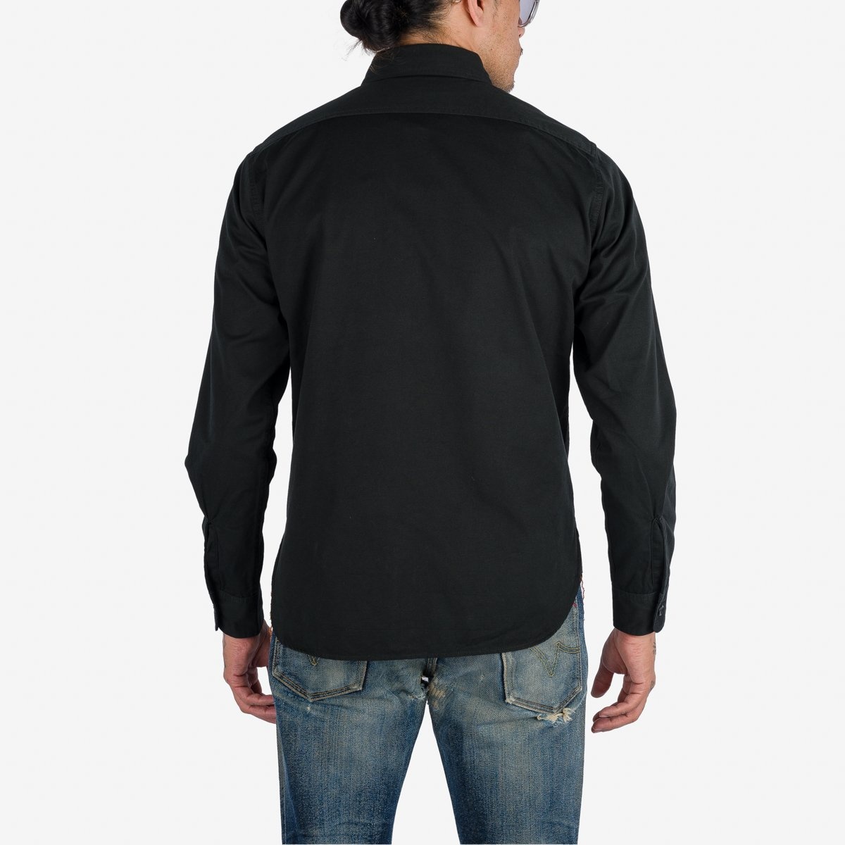 IHSH-395-BLK 7oz Fatigue Cloth Work Shirt - Black - 3