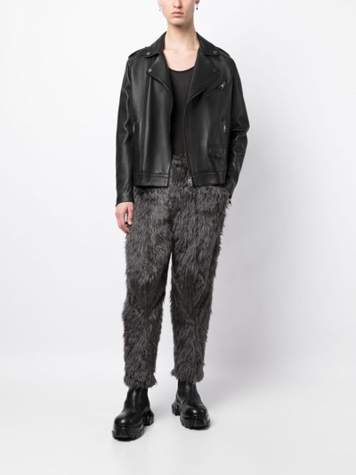 doublet faux-fur slim-cut trousers outlook
