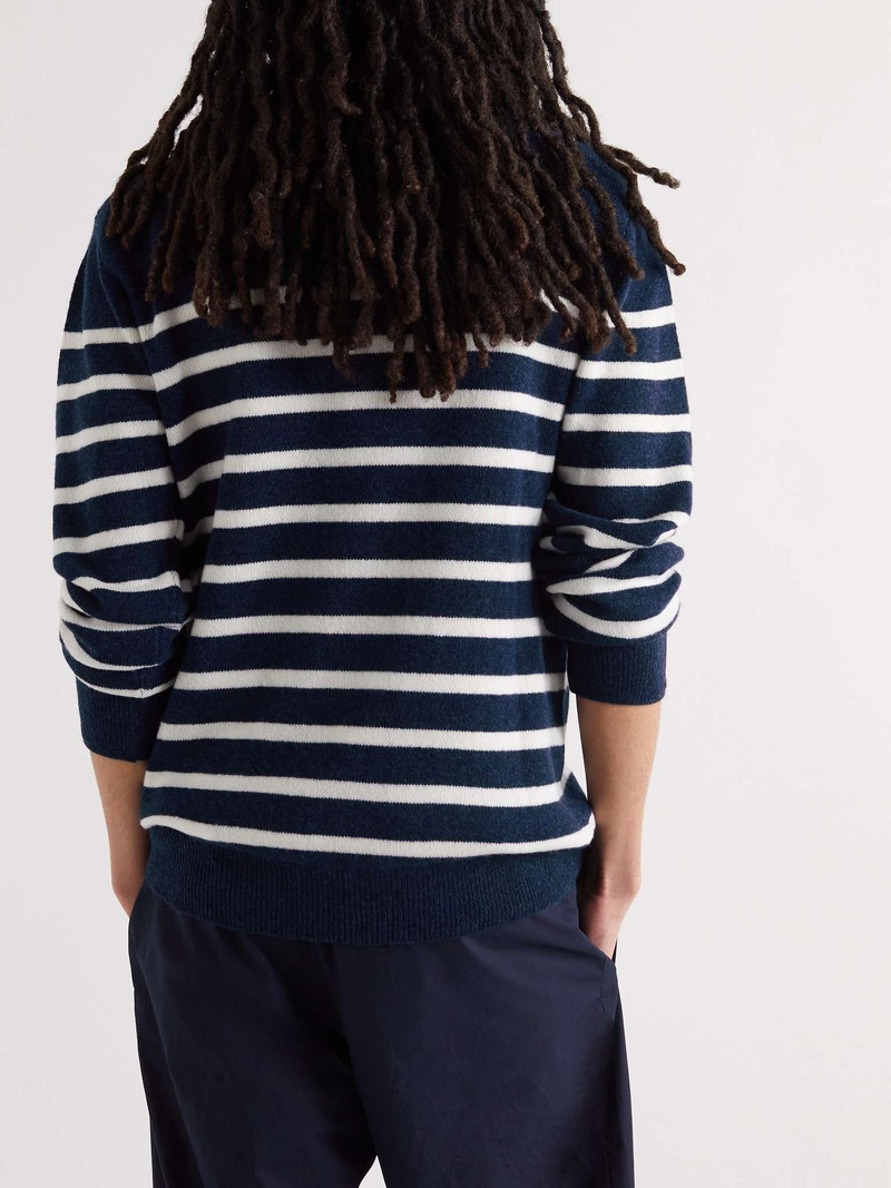 Travis Striped Wool and Cotton-Blend Sweater 4