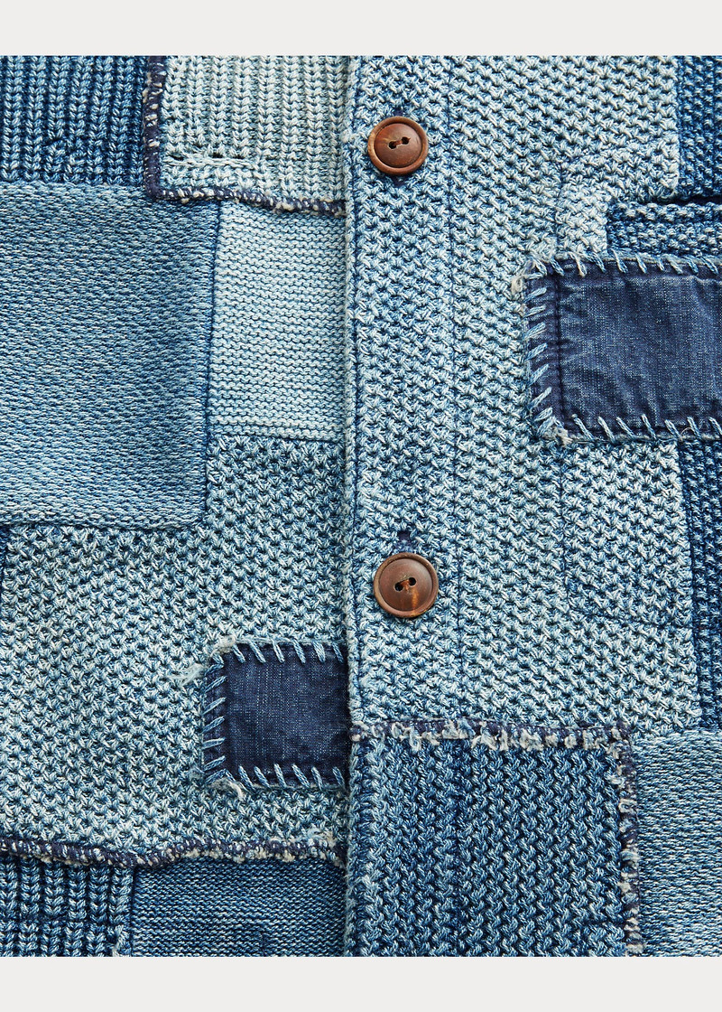 Patchwork Cotton Workshirt Sweater 4