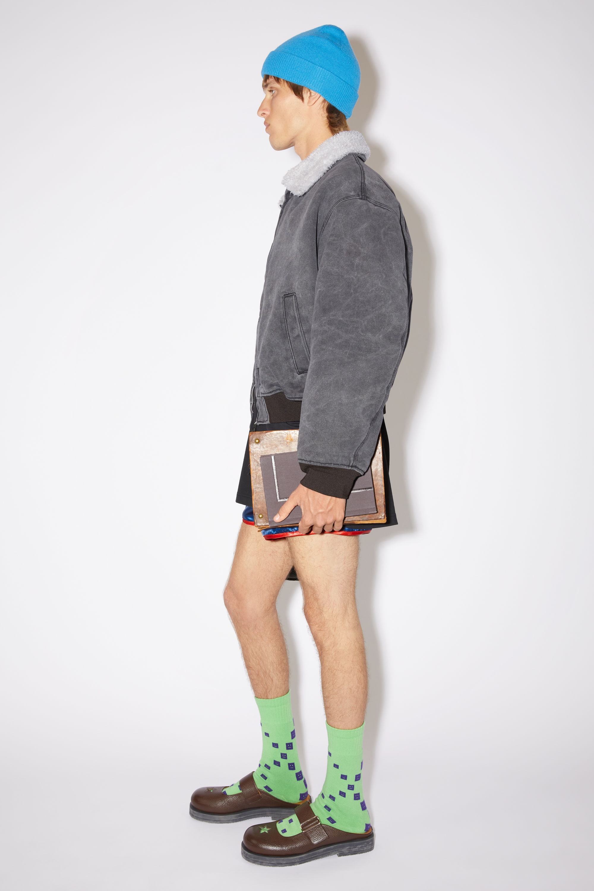Cotton canvas bomber jacket - Carbon grey - 4