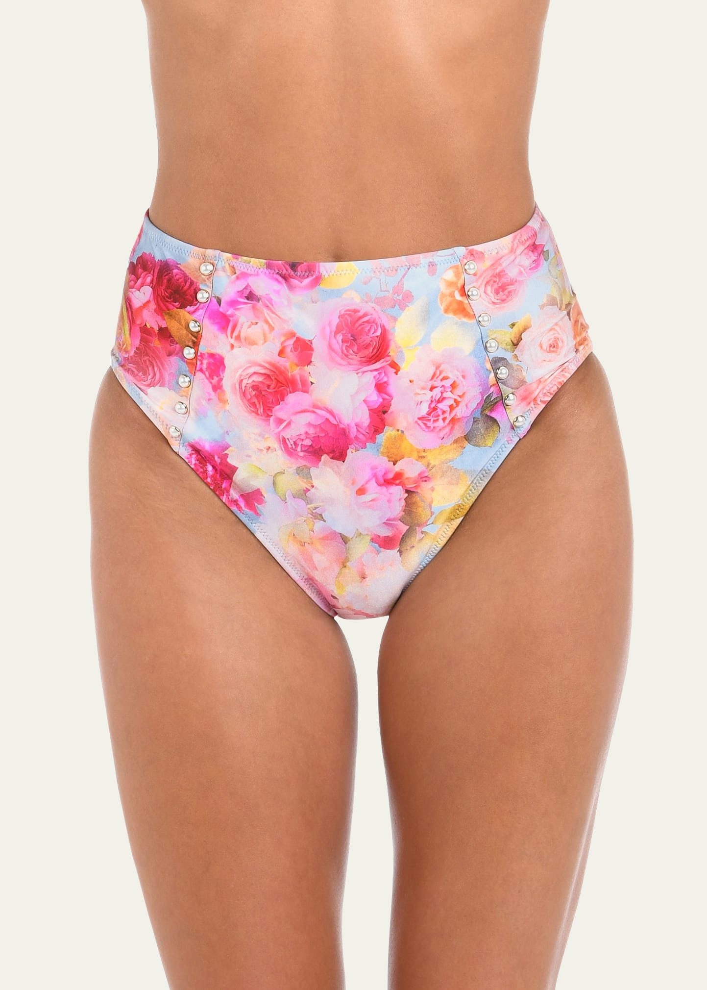 Vanessa Soft Cloud Floral High-Waist Bikini Bottoms - 4