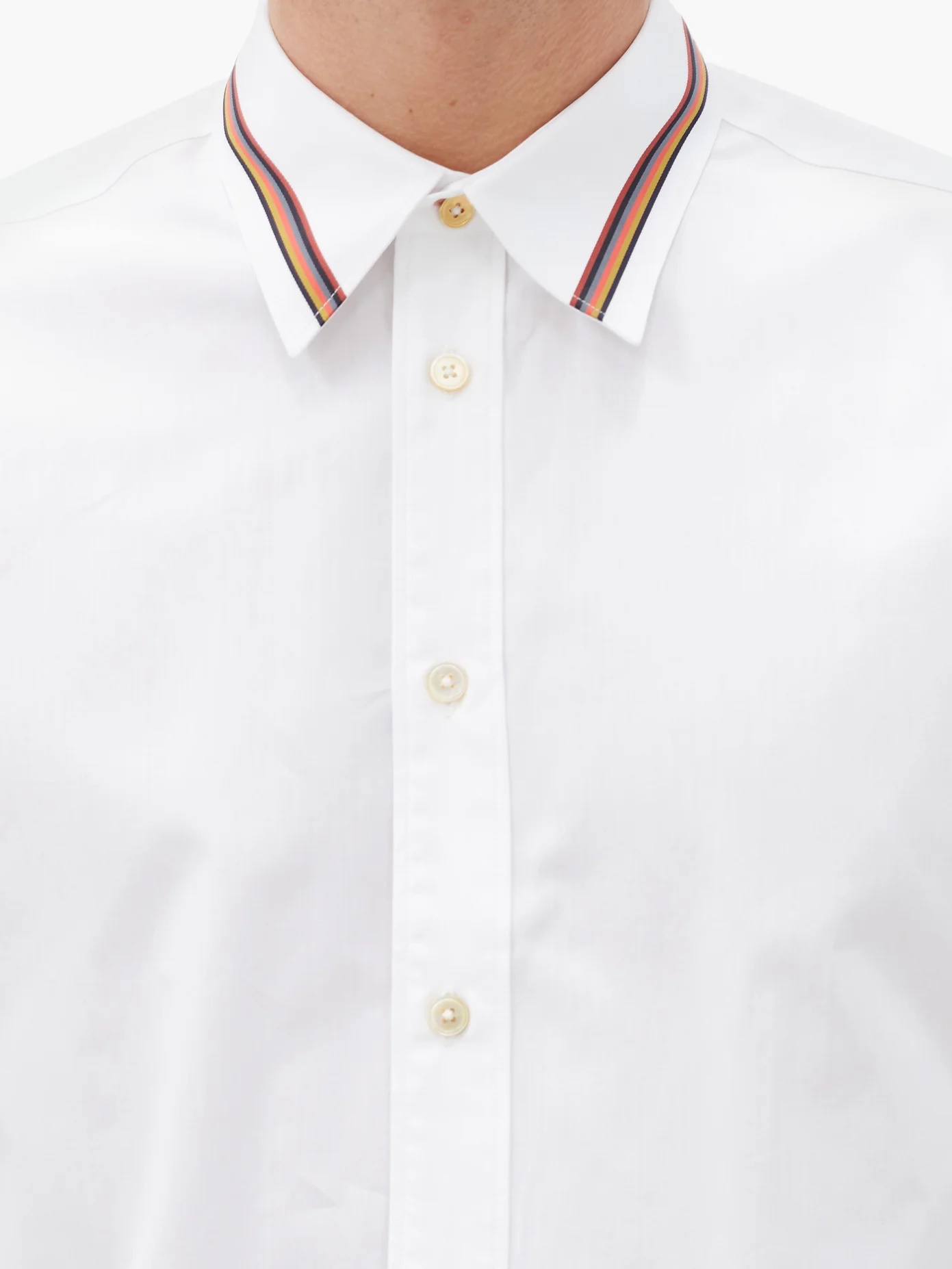 Artist-stripe collar cotton-poplin shirt - 3